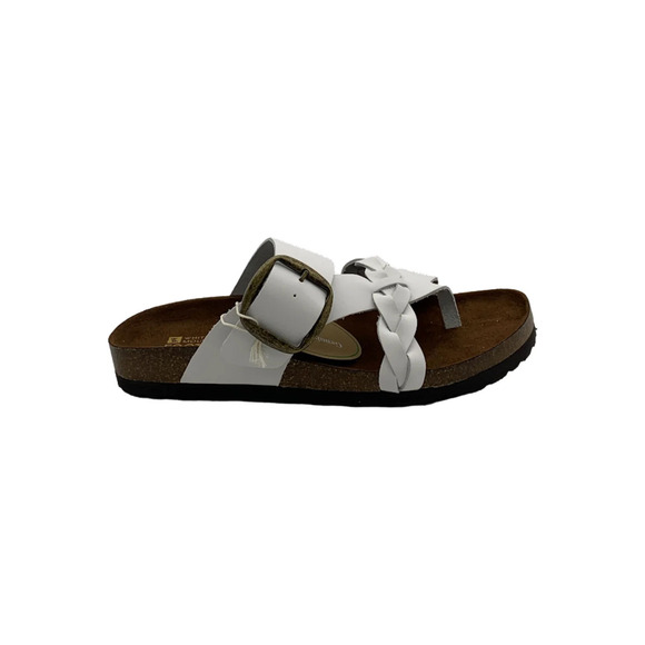 White Mountain Shoes - White Mountain Buckle Slide Sandals Heartfelt White - Medium